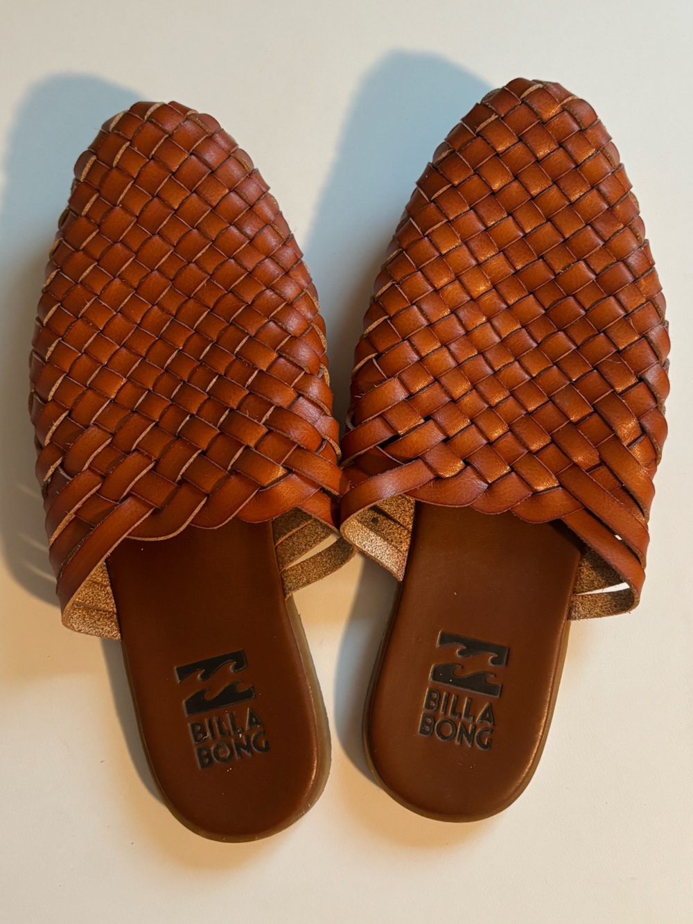 Billabong Granada Desert Daze Brown Woven Mules Size 6 Casual Modern Shoes